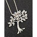 Necklace Silver Plated Diamante Tree of Life